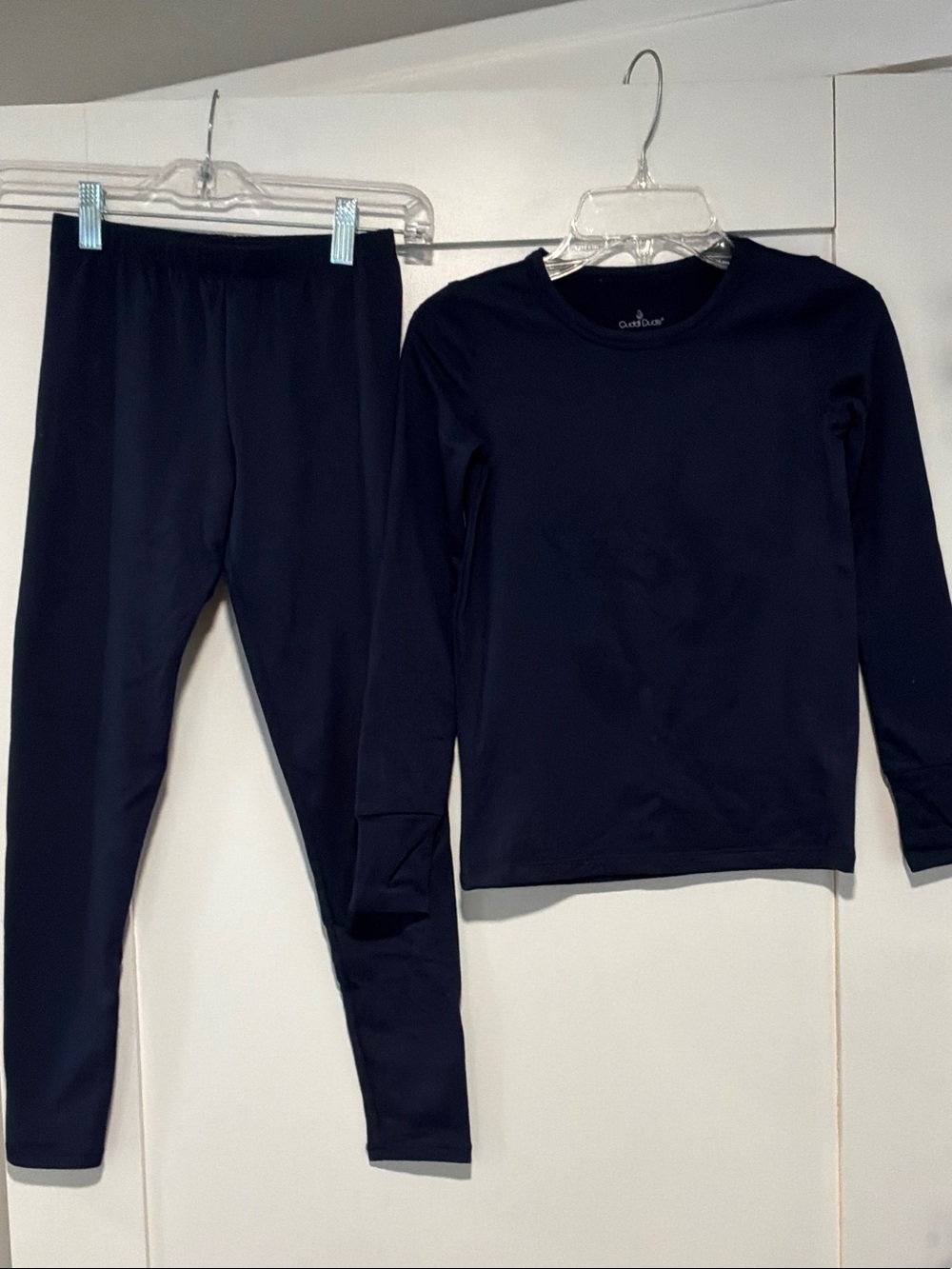 Cuddl Duds Navy Blue Long-Sleeve Base layer set